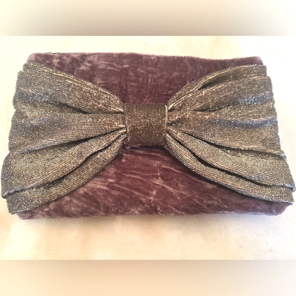 Rachel Parcell Crushed Velvet/Metallic Clutch. Brand New with Tags